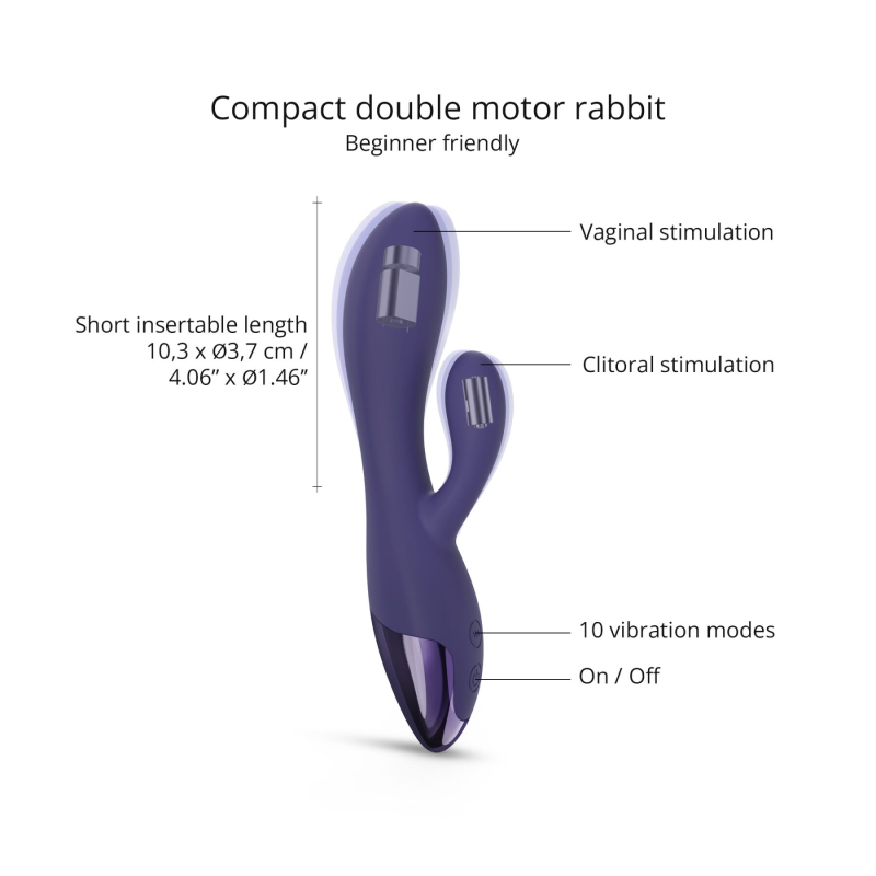 Вібратор-кролик – Love To Love FUNKY BUNNY Midnight Indigo – 10 режимів вібрації, 2 мотори