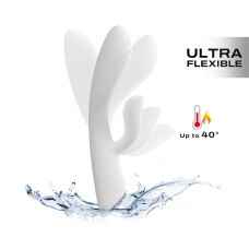 Вібратор-кролик з підігрівом 40° – Dorcel FLEXI RABBIT WHITE – гнучкий стовбур, 2 надійні мотори