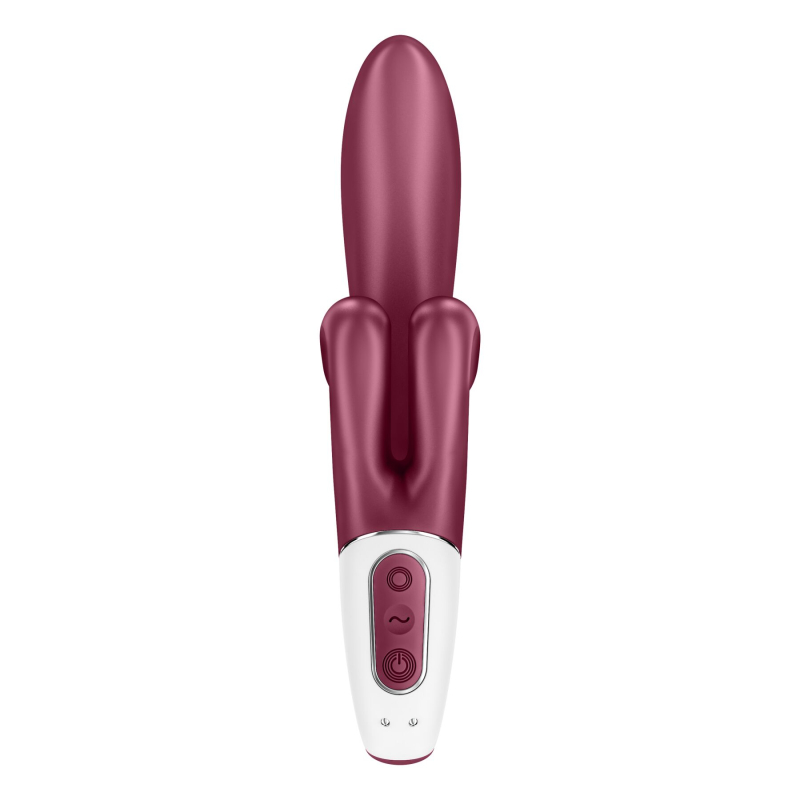 Вібратор-кролик з подвійним відростком – Satisfyer Touch Me Red – 3 мотори, гнучкий стовбур, 12 режимів