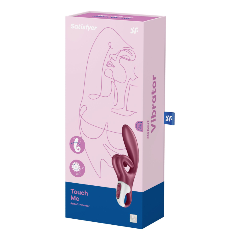 Вібратор-кролик з подвійним відростком – Satisfyer Touch Me Red – 3 мотори, гнучкий стовбур, 12 режимів