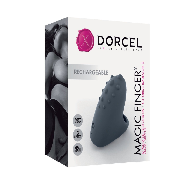 Вібратор на палець – Dorcel MAGIC FINGER Black – 3 швидкості, текстуровані кульки