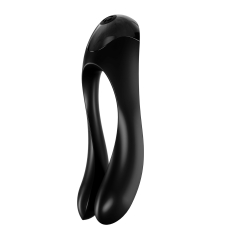 Вібратор на палець – Satisfyer Candy Cane Black – 12 режимів вібрації, великий діапазон використання