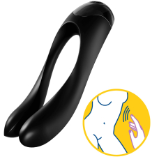 Вібратор на палець – Satisfyer Candy Cane Black – 12 режимів вібрації, великий діапазон використання