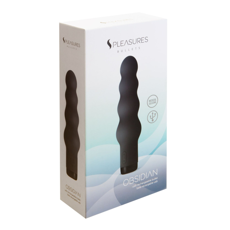 Вібратор – S Pleasures Bullets Obsidian у формі кульок, 10 вібраційних режимів