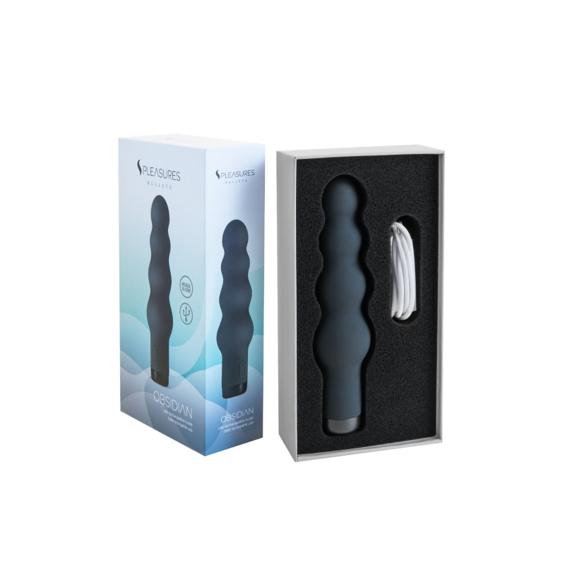 Вібратор – S Pleasures Bullets Obsidian у формі кульок, 10 вібраційних режимів