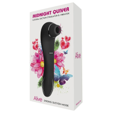 Вібратор + вакуумний стимулятор 2в1 – Alive Midnight Quiver Black – 10 вібро + 10 вакуумних режимів
