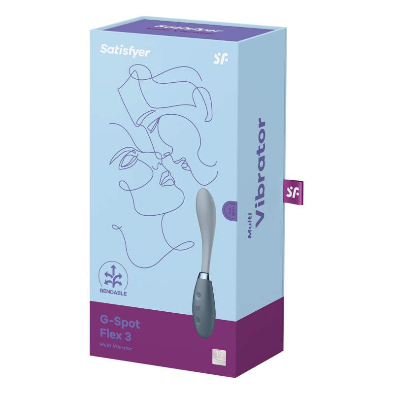 Вибратор с гибким стволом – Satisfyer G-Spot Flex 3 Grey – 12 режимов вибрации, водозащита IPX7