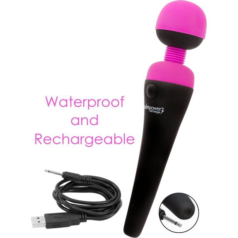 Вібромасажер мікрофон з гнучкою головкою – PalmPower Recharge Pink – тревел-замок