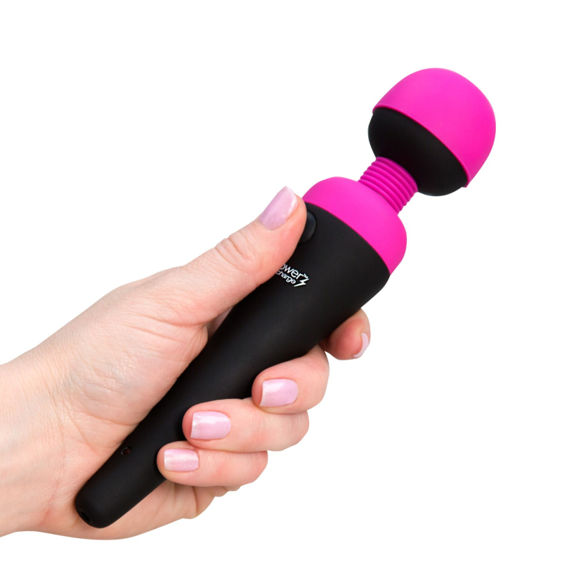 Вібромасажер мікрофон з гнучкою головкою – PalmPower Recharge Pink – тревел-замок