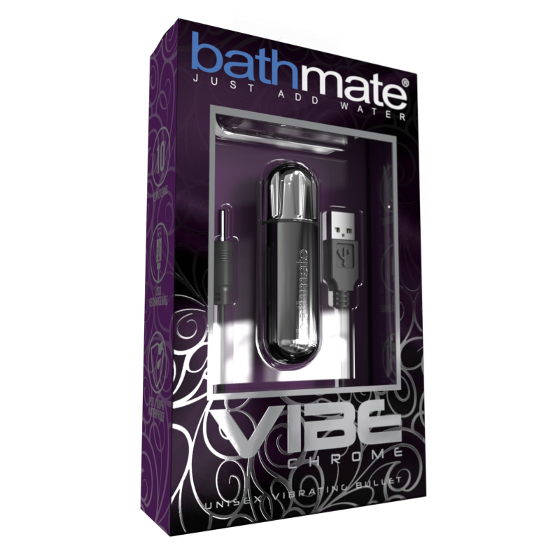Вібропуля – Bathmate Vibe Bullet Chrome – 10 режимів, водозахист