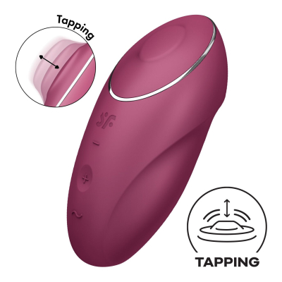 Вибростимулятор-пульсатор – Satisfyer Tap & Climax 1 Red – 11 виброрежимов + пульсации