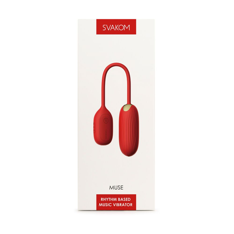 Віброяйце Svakom Muse Red – 25 комбінації вібраційних режимів, ребриста поверхня, водозахист