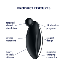 Внешний вибратор – Satisfyer Spot On 2 Black – гибкий отросток, 12 режимов