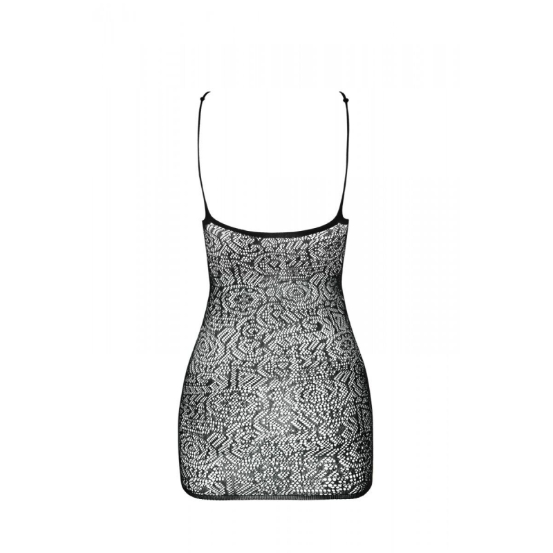 Ажурна мінісукня на тонких бретелях Passion BS096 One Size, червоний, плетіння на грудях