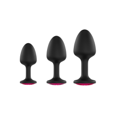 Анальна пробка Dorcel Geisha Plug Ruby M з кулькою всередині, створює вібрації, макс. діаметр 3,2см
