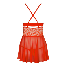 Бебі–дол Obsessive 838–BAB–3 babydoll & thong червоний S/M