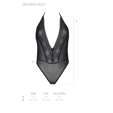 Боді Passion DROSERA BODY Чорний, L/XL, високі вирізи, верх на зав’язках
