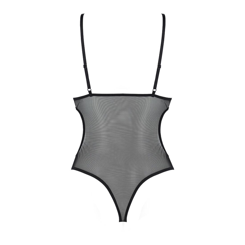 Боди с ажурным лифом Passion CHRISTA BODY S/M, черный цвет