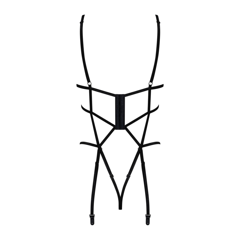 Боди со стропами с доступом Obsessive Badossa crotchless teddy L/XL, черный