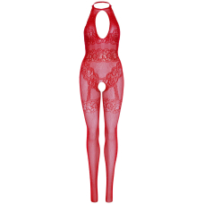 Бодістокінг Leg Avenue Rhinestone Lace and Net Bodystocking Червоний One Size