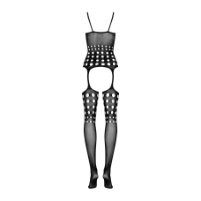 Бодистокинг Obsessive Bodystocking G310 S/M/L, топ, чулки, подвязки, круглые вырезы