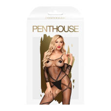 Бодістокінг з контрастним візерунком Penthouse – Under Arrest Чорний S/L