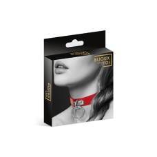 Чокер з кільцем для повідця Bijoux Pour Toi – FETISH Червоний, екошкіра