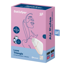 Смарт вакуумный клиторальный стимулятор Satisfyer Love Triangle White – дистанционное управление на расстоянии с телефона