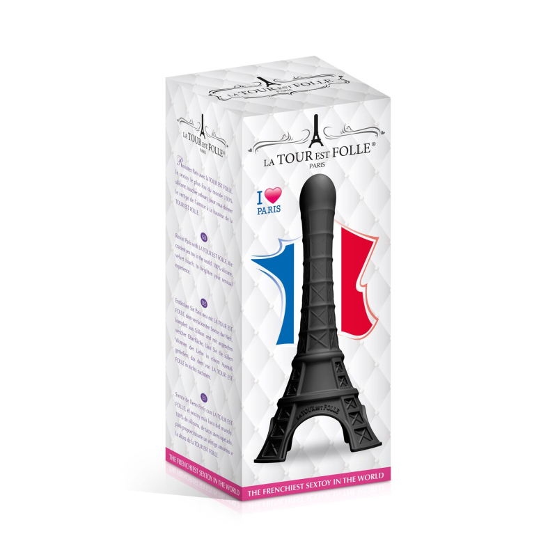 Дилдо в форме Эйфелевой башни La Tour Est Folle Paris Black – длина 22 см, черный