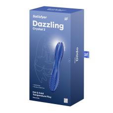 Двосторонній скляний дилдо Satisfyer Dazzling Crystal 2 Blue – довжина 18 см