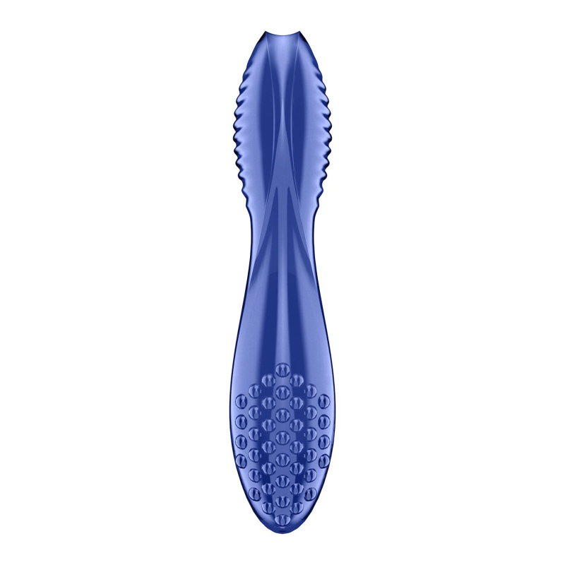 Двусторонний стеклянный дилдо Satisfyer Dazzling Crystal 2 Blue – длина 18 см