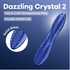 Двусторонний стеклянный дилдо Satisfyer Dazzling Crystal 2 Blue – длина 18 см