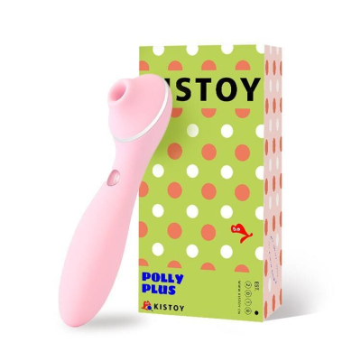 Двосторонній вакуумний вібратор – KISTOY Polly Plus Pink – 10 вібро-режимів, 7 ритмічних шаблонів, 3 вакуумних режими