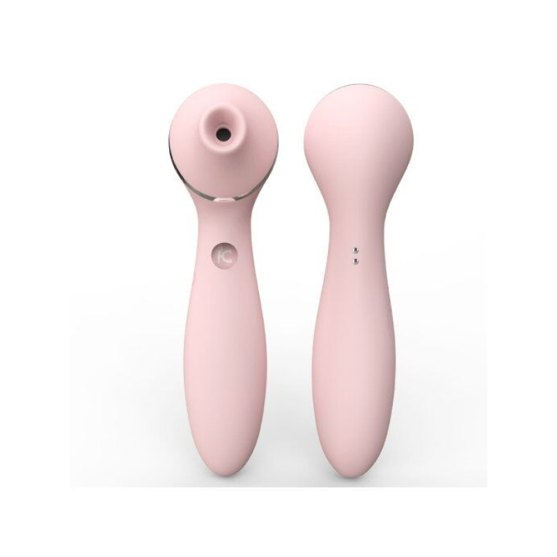 Двосторонній вакуумний вібратор – KISTOY Polly Plus Pink – 10 вібро-режимів, 7 ритмічних шаблонів, 3 вакуумних режими