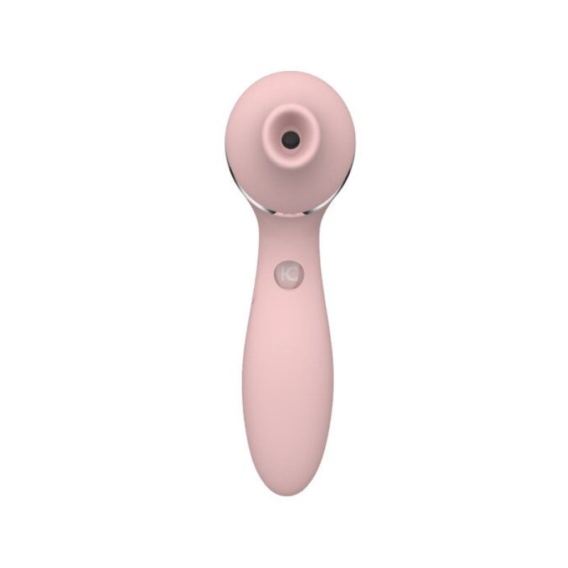 Двосторонній вакуумний вібратор – KISTOY Polly Plus Pink – 10 вібро-режимів, 7 ритмічних шаблонів, 3 вакуумних режими