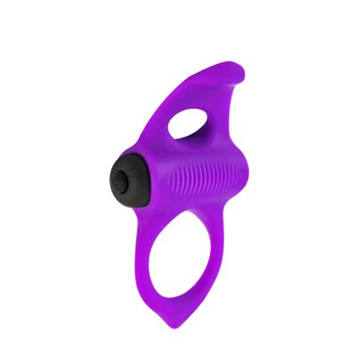 Эрекционное виброкольцо Adrien Lastic Lingus MAX Violet со съёмной вибропулей и язычком для клитора
