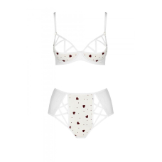 Еротичний комплект з малюнком Passion LOVELIA BIKINI S/M, білий