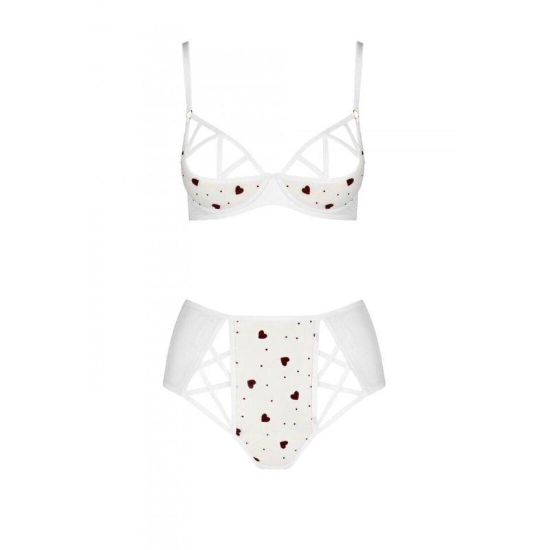 Еротичний комплект з малюнком Passion LOVELIA BIKINI S/M, білий