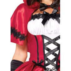 Еротичний костюм Червоної шапочки Leg Avenue Gothic Червоний Riding Hood L, сукня, накидка