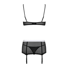 Еротичний костюм покоївки Obsessive Maidme set 5pcs L/XL – чорний/білий
