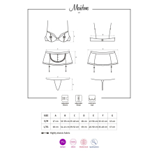 Еротичний костюм покоївки Obsessive Maidme set 5pcs L/XL – чорний/білий
