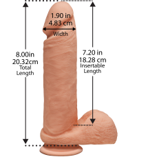 Фалоімітатор Doc Johnson The D – Perfect D With Balls (ULTRASKYN), довжина 20.3 см, діам. 5.1 см