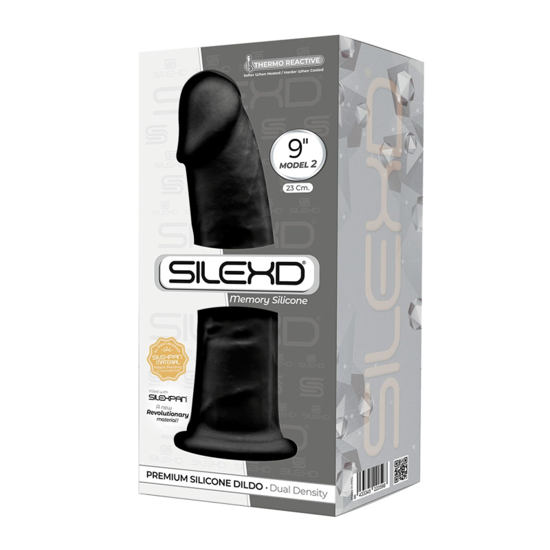 Фаллоимитатор SilexD Oscar Black, двухслойный, силикон + Silexpan, длина 22.8 см, диам. 5.4 см