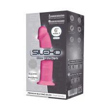 Фалоімітатор SilexD Robby Pink Glow in the Dark, двошаровий, силікон + Silexpan, довжина 15 см, діам. 3.5 см