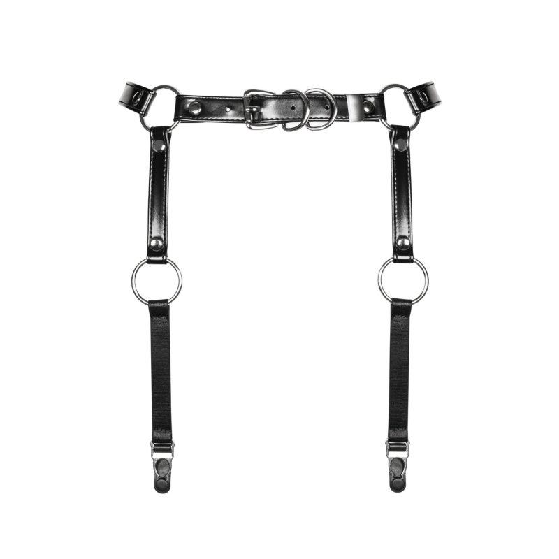 Гартери Obsessive A741 garter belt Чорний O/S, штучна шкіра