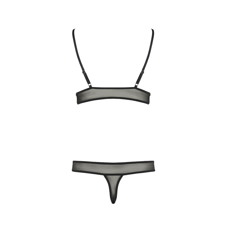 Комплект білизни Passion ERZA SET S/M, чорний колір, ліф і трусики