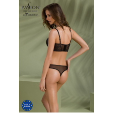 Комплект Passion DROSERA SET Чорний S/M, сітка+мереживо, бюстьє та трусики танга