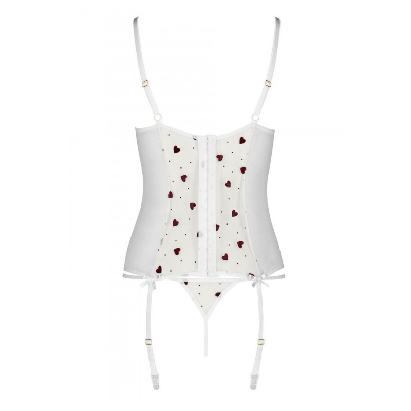 Корсет с подвязками, стринги Passion LOVELIA CORSET 2XL/3XL, белый
