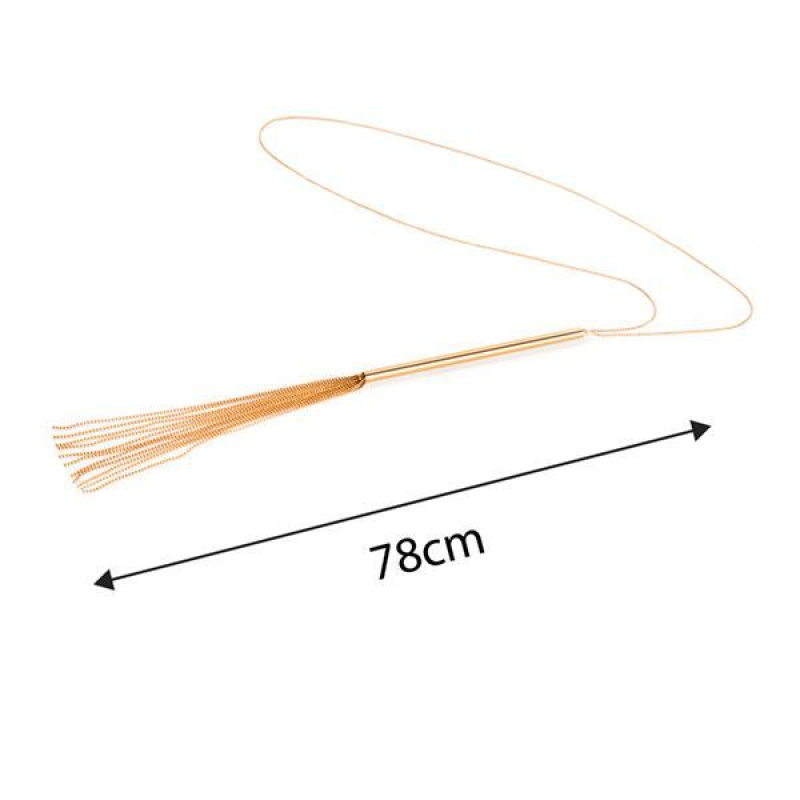 Ланцюжок–батіг на шию Bijoux Indiscrets MAGNIFIQUE Necklace Whip – Золотистий, прикраса для тіла