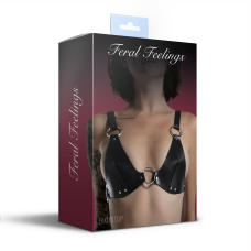 Ліф з натуральної шкіри Feral Feelings – Bikini Top Чорний колір